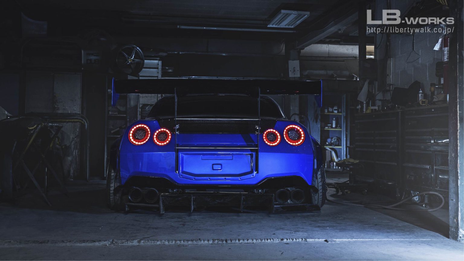 LBWorks Nissan GT R R Version Chassis Mounted Wing Liberty Walk