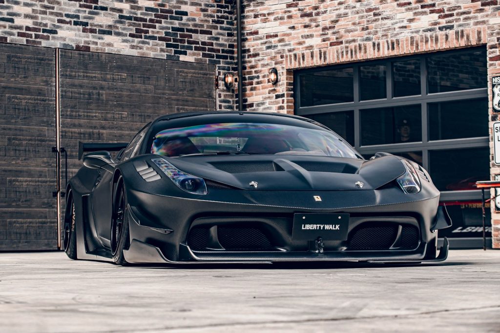 Liberty Walk Silhouette WORKS GT Ferrari 458 Widebody Kit in Black Carbon