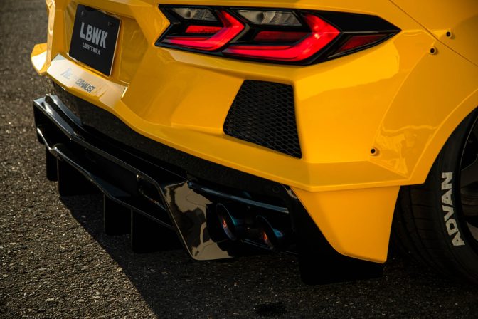 Liberty Walk Corvette C8 Rear Bumper with Wide Fenders